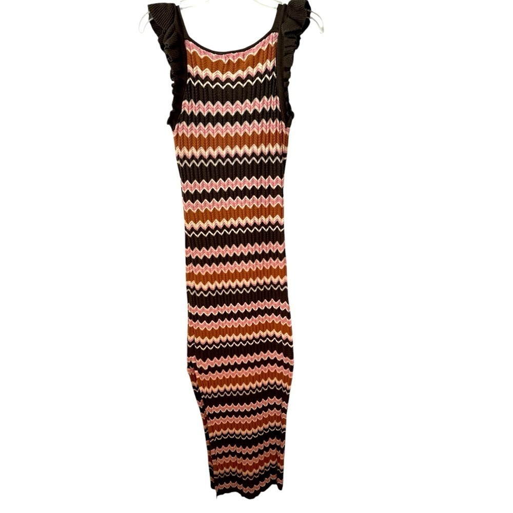 HEARTLOOM Multicolor Zigzag Knit Sleeveless Small Maxi Summer Casual Dress BNWT